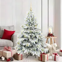 vidaXL "Schlussverkauf" Künstlicher Weihnachtsbaum(1 pc) - Kunstbaum/Tannenbaum - mit 150 LEDs Weiß 150 cm PE und PVC C7964