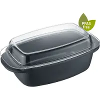 Berndes Aluguss-Unibräter mit Glasdeckel 32 x 21 cm, Aluguss, PFAS-frei - Bräter