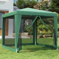 vidaXL "im " Partyzelt mit 4 Mesh-Seitenwänden Grün 2,5x2,5 m HDPE - Pavillons & Partyzelte CC8271