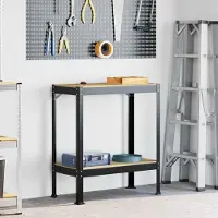 vidaXL "Schlussverkauf" Werkbänke - - mit Regal Schwarz 81x41x91 cm Holzwerkstoff C17738