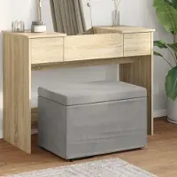 vidaXL "Winterschlussverkauf" Hocker Wohnzimmer - elegante Design - Schlafzimmerbank/Sitzhocker - Hellgrau 61x41x40cm Samt und Engineering Holz - Barhocker DE6052369
