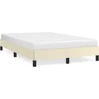 Syfax Bettgestell ohne Matratze Creme 120x190 cm Kunstleder