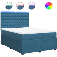 Syfax Boxspringbett mit Matratze Blau 140x190 cm Samt