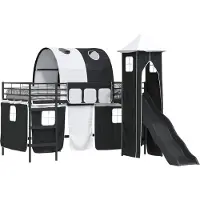 Syfax Kinderloftbett Schwarz 80 x 200 cm Metall