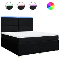 Syfax Boxspringbett mit Matratze Schwarz 180x200 cm Stoff