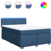 Syfax Boxspringbett mit Matratze Blau 140x200 cm Stoff