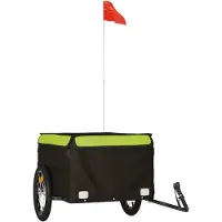 Syfax Fahrradanhänger Schwarz und Grün 45 kg Eisen
