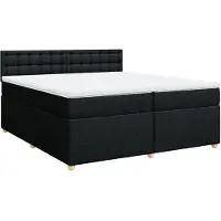 Syfax Boxspringbett mit Matratze Schwarz 200x200 cm Stoff