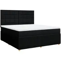 Syfax Boxspringbett mit Matratze Schwarz 180x200 cm Stoff