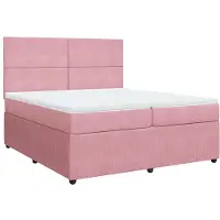 Syfax Boxspringbett mit Matratze Rosa 200x200 cm Samt