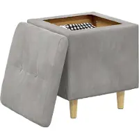 vidaXL "im Diskont"Hocker/Aufbewahrungsottomane - CLORIS - Sitzbank mit Stauraum - Robust und langlebig - mit Kissen Hellgrau 40x40x45cm Samt - Barhocker NeuMöbel6520435