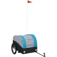 Syfax Fahrradanhänger Schwarz und Blau 45 kg Eisen
