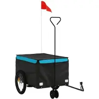 Syfax Fahrradanhänger Schwarz und Blau 30 kg Eisen