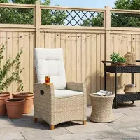 vidaXL "Sonderangebot" Liegestuhl/Gartenstuhl - CLORIS - Balkonstühle/Terrassenstühle - mit Teeteller 62x64x112cm Poly-Rattan - Gartenstühle DEMöbel8804639