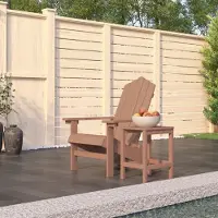 vidaXL Möbel Adirondack-Gartenstuhl mit Tisch HDPE Braun - Gartensessel 3095702