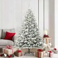 vidaXL “2026 Moderne“Künstlicher vorbeleuchteter Weihnachtsbaum mit Kugelset Grün - Künstliche Weihnachtsbäume Designermöbel 3173043