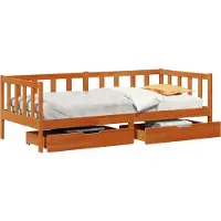 Syfax Tagesbett mit Kopfteil 3 pcs Wachsbraun Massivholz Kiefer