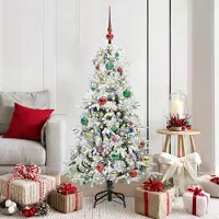 vidaXL "Schlussverkauf" Künstlicher klappbarer Weihnachtsbaum(1 pc) - Kunstbaum/Tannenbaum - Weiß 150 cm PE und PVC C7932