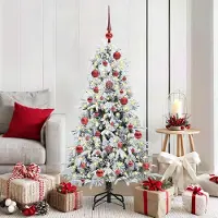 vidaXL "Schlussverkauf" Künstlicher klappbarer Weihnachtsbaum(1 pc) - Kunstbaum/Tannenbaum - Weiß 150 cm PE und PVC C7928