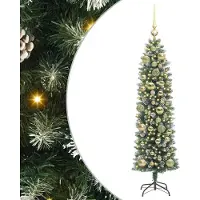 Syfax Künstlicher schlanker Weihnachtsbaum Grün und Weiß 120 cm