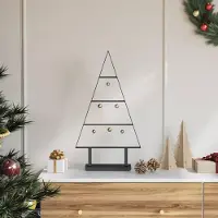 Prolenta Maison Exclusive - Metall Weihnachtsbaum mit Ständer Schwarz 60 cm Stahl