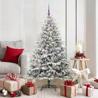 vidaXL "Schlussverkauf" Künstlicher vorbeleuchteter Weihnachtsbaum(1 pc) - Kunstbaum/Tannenbaum - mit Kugelset Grün C7396
