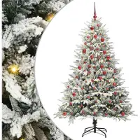 vidaXL "Schlussverkauf" Künstlicher vorbeleuchteter Weihnachtsbaum(1 pc) - Kunstbaum/Tannenbaum - mit Kugelset Grün C7398