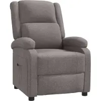 Syfax Relaxsessel Taupe Stoff mit manueller Liegefunktion, dick gepolstert, 70x93x98 cm (B x T x H)