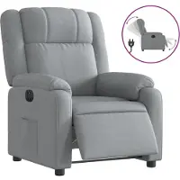 Syfax Relaxsessel Elektrisch Hellgrau Stoff