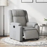 vidaXL Relaxsessel Einzelsofa Elektrisch Hellgrau Stoff 3205178