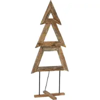 Syfax Weihnachtsbaum mit Ständer Braun 181 cm Massivholz Teak