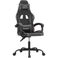 Syfax Gaming-Stuhl Drehbar Schwarz und Grau Kunstleder