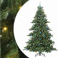 Syfax Künstlicher klappbarer Weihnachtsbaum Grün 210 cm PVC und Stahl