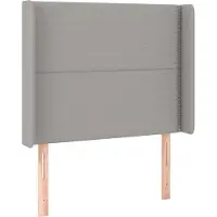 Syfax Kopfteil mit Ohren Hellgrau 103x16x118/128 cm Stoff