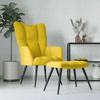 Prolenta Maison Exclusive - Relaxsessel mit Hocker Senfgelber Samt