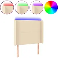 Syfax LED Kopfteil Creme 103x16x118/128 cm Stoff