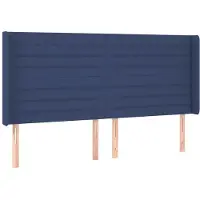 Syfax Kopfteil mit Ohren Blau 183x16x118/128 cm Stoff