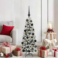 vidaXL "Schlussverkauf" Künstlicher Weihnachtsbaum(1 pc) - Kunstbaum/Tannenbaum - mit 150 LEDs mit Ständer Weiß 120 cm C7523