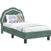 Syfax Kinderbettgestell mit Kopfteil Meergrün 70 x 140 cm Samt