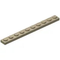 LEGO 1x10 Platten 4477 - 100 Stück Dunkles Beige