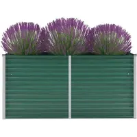 vidaXL "Rabatt" Garten-Hochbeet/Pflanzgefäß/Pflanzkübel - Verzinkter Stahl 160x40x77 cm Grün - Beete CC19954