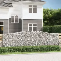 Prolenta Maison Exclusive - Gabionen mit Hochbogen 15 Stk 400x50x120/140cm Verzinktes Eisen