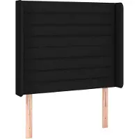 Syfax Kopfteil mit Ohren Schwarz 103x16x118/128 cm Stoff