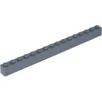 LEGO 100 Stück 2465 Stein Brick 1x16 Part Basic Steine 100 Dunkles Bläuliches Grau