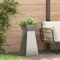 Prolenta Maison Exclusive - Säulen Pflanzer Silber 35 x 35 x 73 cm Verzinkter Stahl