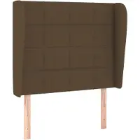 Syfax Kopfteil mit Ohren Dunkelbraun 103x23x118/128 cm Stoff