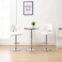 vidaXL Möbel Barhocker 2 Stk. Weiß Kunstleder - Barhocker 249657