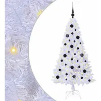 Syfax Künstlicher Weihnachtsbaum Weiß 150 cm PVC und Stahl