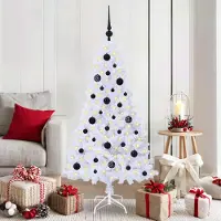 vidaXL "Schlussverkauf" Künstlicher Weihnachtsbaum(1 pc) - Kunstbaum/Tannenbaum - Weiß 150 cm PVC und Stahl C8097