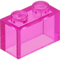 LEGO 1x2 Stein 3065 - 100 Stück Transparent Dunkelpink